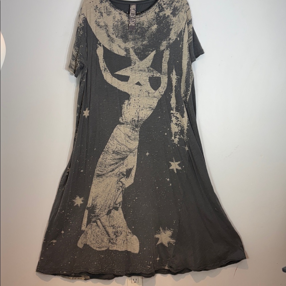Magnolia Pearl Space Disco Tee Dress in the Ozzy color 100% cotton jersey - Picture 11 of 15